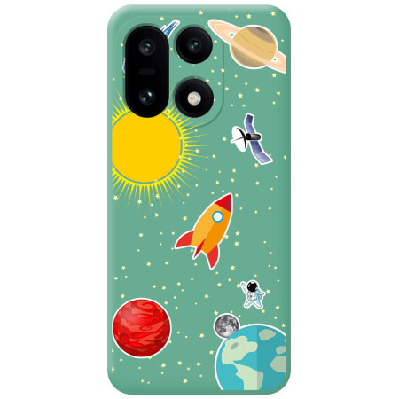 Funda Silicona Líquida Verde para OnePlus 15 5G diseño Espacio Dibujos