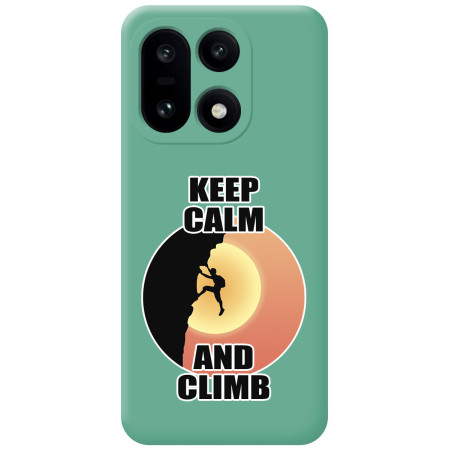 Funda Silicona Líquida Verde para OnePlus 15 5G diseño Hombre Escalada Dibujos