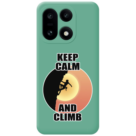 Funda Silicona Líquida Verde para OnePlus 15 5G diseño Mujer Escalada Dibujos