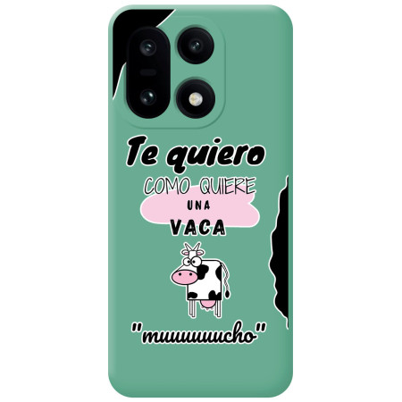 Funda Silicona Líquida Verde para OnePlus 15 5G diseño Vaca Dibujos