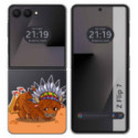 Funda Silicona Transparente para Samsung Galaxy Z Flip 7 5G diseño Bufalo Dibujos