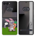 Funda Silicona Transparente para Samsung Galaxy Z Flip 7 5G diseño Conejo Dibujos