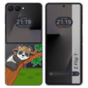 Funda Silicona Transparente para Samsung Galaxy Z Flip 7 5G diseño Panda Dibujos