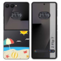 Funda Silicona Transparente para Samsung Galaxy Z Flip 7 5G diseño Playa Dibujos