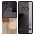 Funda Silicona para Samsung Galaxy Z Flip 7 5G diseño Corazones Madera Dibujos