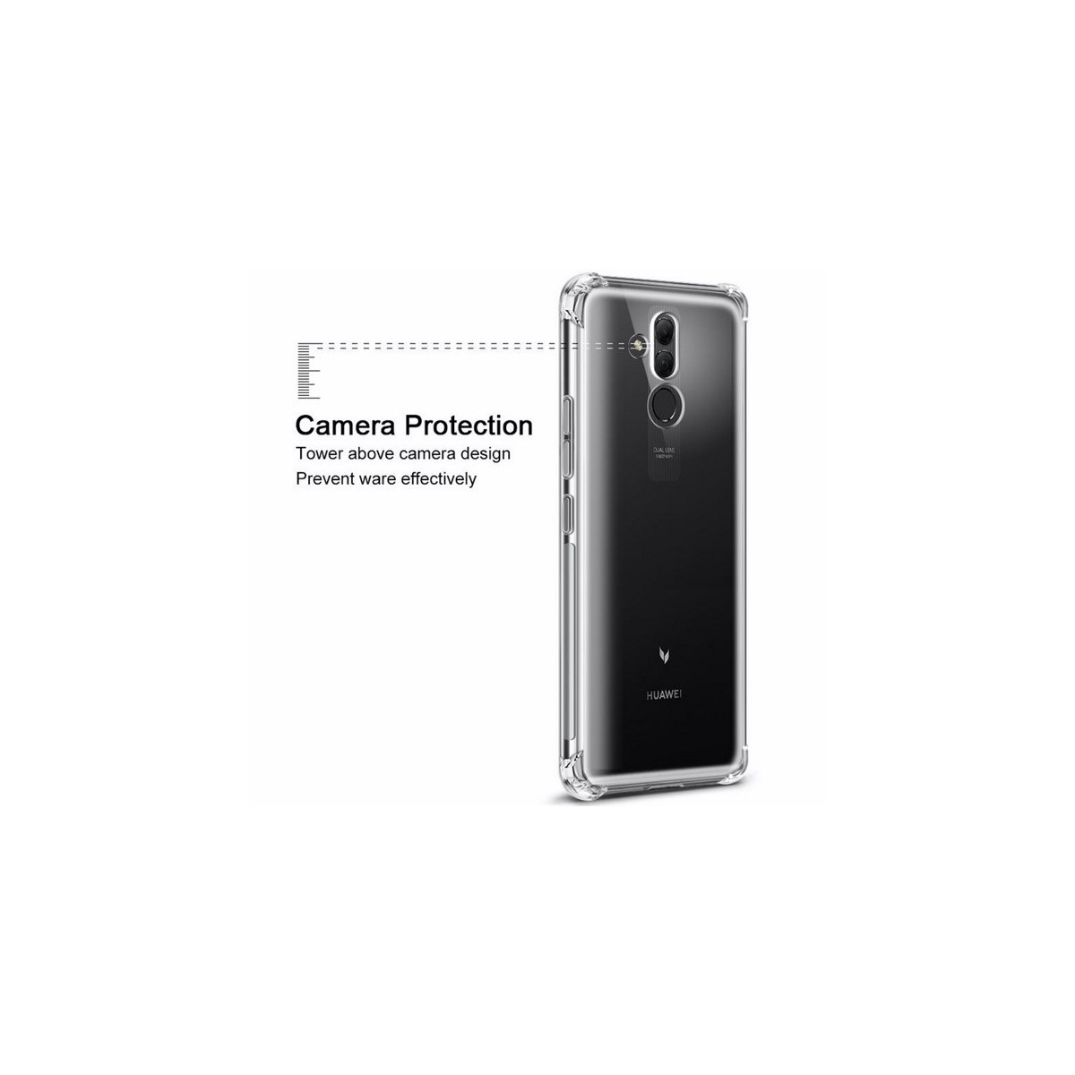 Funda Gel Tpu Anti-Shock Transparente para Huawei Mate 20 Lite