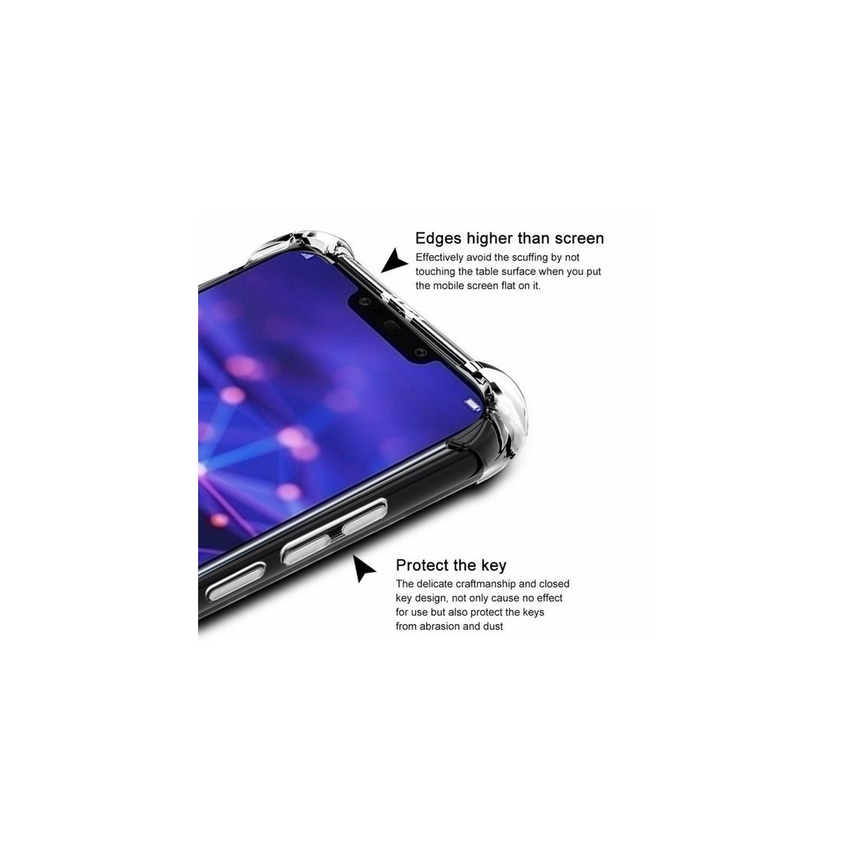 Funda Gel Tpu Anti-Shock Transparente para Huawei Mate 20 Lite