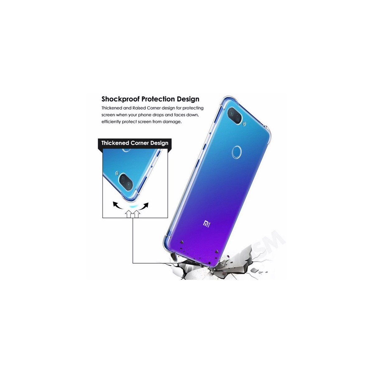 Funda Gel Tpu Anti-Shock Transparente para Xiaomi Mi 8 Lite