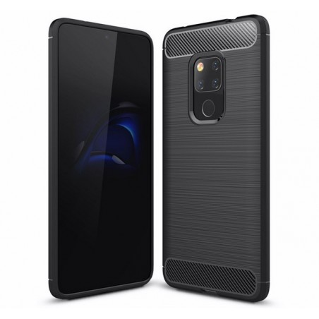 Funda Gel Tpu Tipo Carbon Negra para Huawei Mate 20