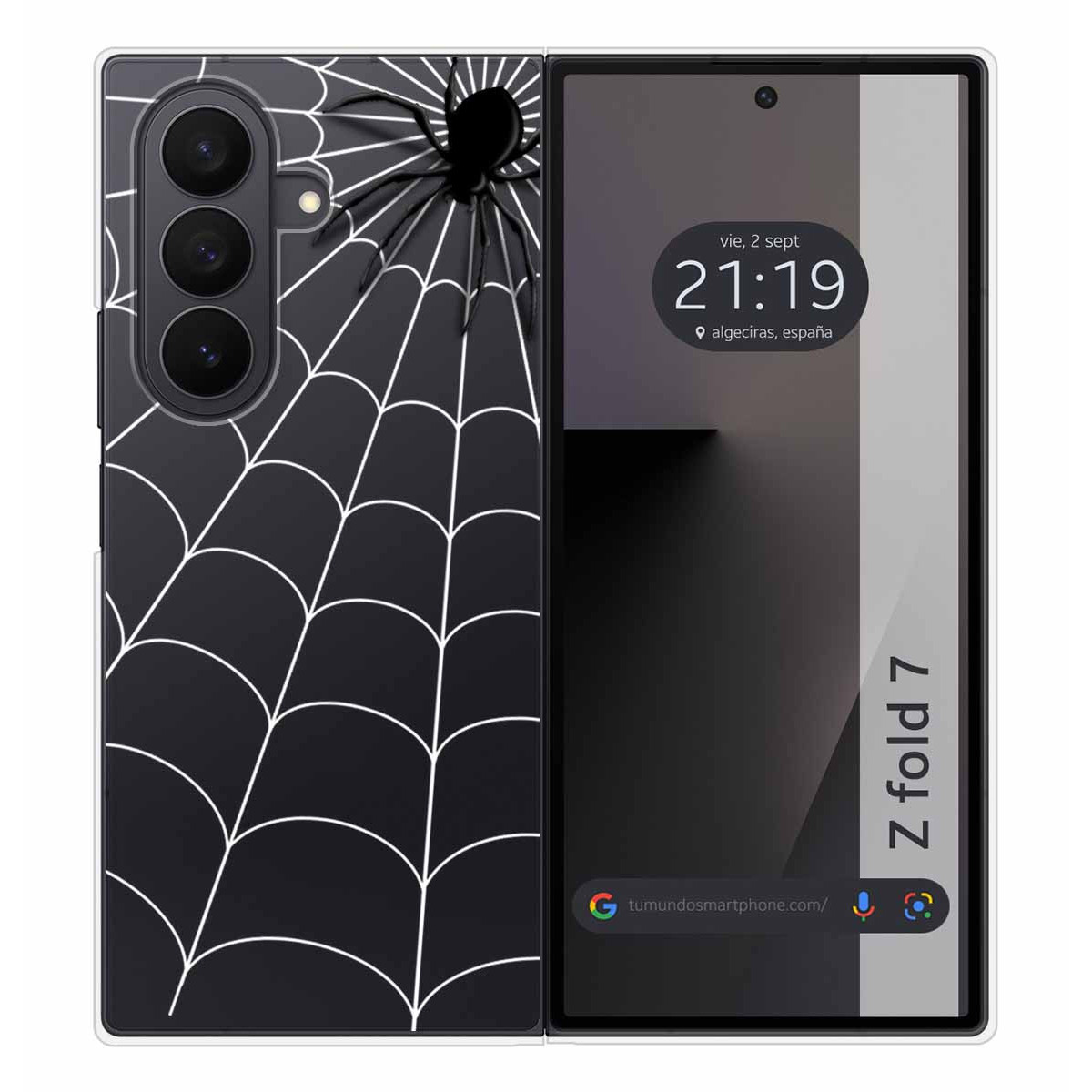 Funda Silicona Transparente para Samsung Galaxy Z Fold 7 5G diseño Araña Dibujos