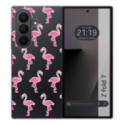 Funda Silicona Transparente para Samsung Galaxy Z Fold 7 5G diseño Flamenco Dibujos