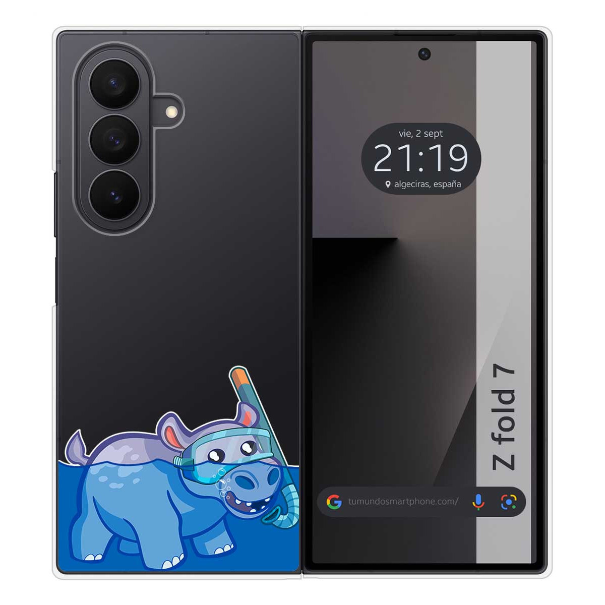 Funda Silicona Transparente para Samsung Galaxy Z Fold 7 5G diseño Hipo Dibujos