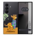Funda Silicona Transparente para Samsung Galaxy Z Fold 7 5G diseño Jirafa Dibujos