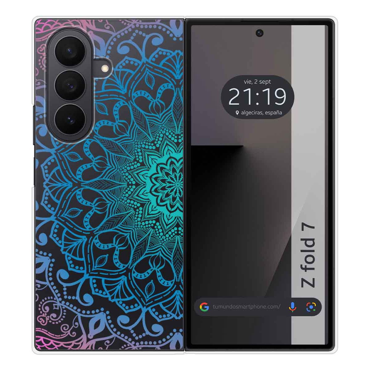 Funda Silicona Transparente para Samsung Galaxy Z Fold 7 5G diseño Mandala Dibujos