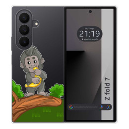 Funda Silicona Transparente para Samsung Galaxy Z Fold 7 5G diseño Mono Dibujos