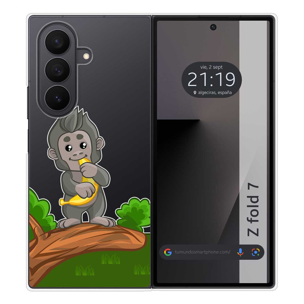 Funda Silicona Transparente para Samsung Galaxy Z Fold 7 5G diseño Mono Dibujos