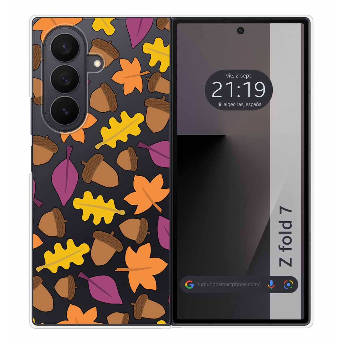 Funda Silicona Transparente para Samsung Galaxy Z Fold 7 5G diseño Otoño Dibujos