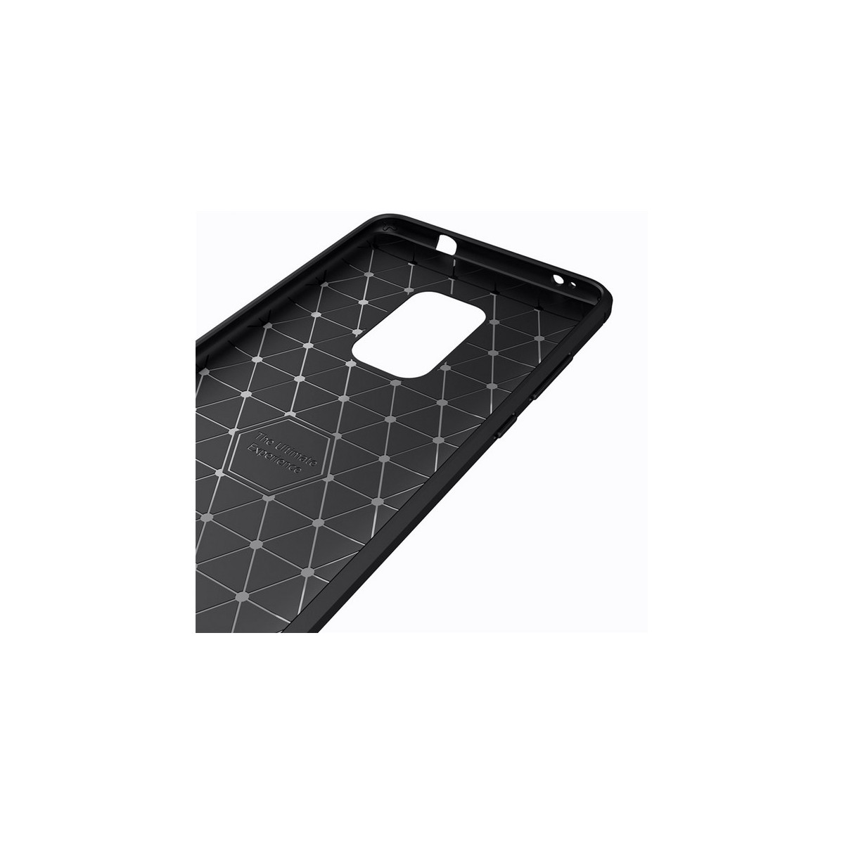 Funda Gel Tpu Tipo Carbon Negra para Huawei Mate 20