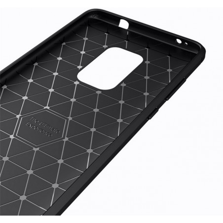 Funda Gel Tpu Tipo Carbon Negra para Huawei Mate 20