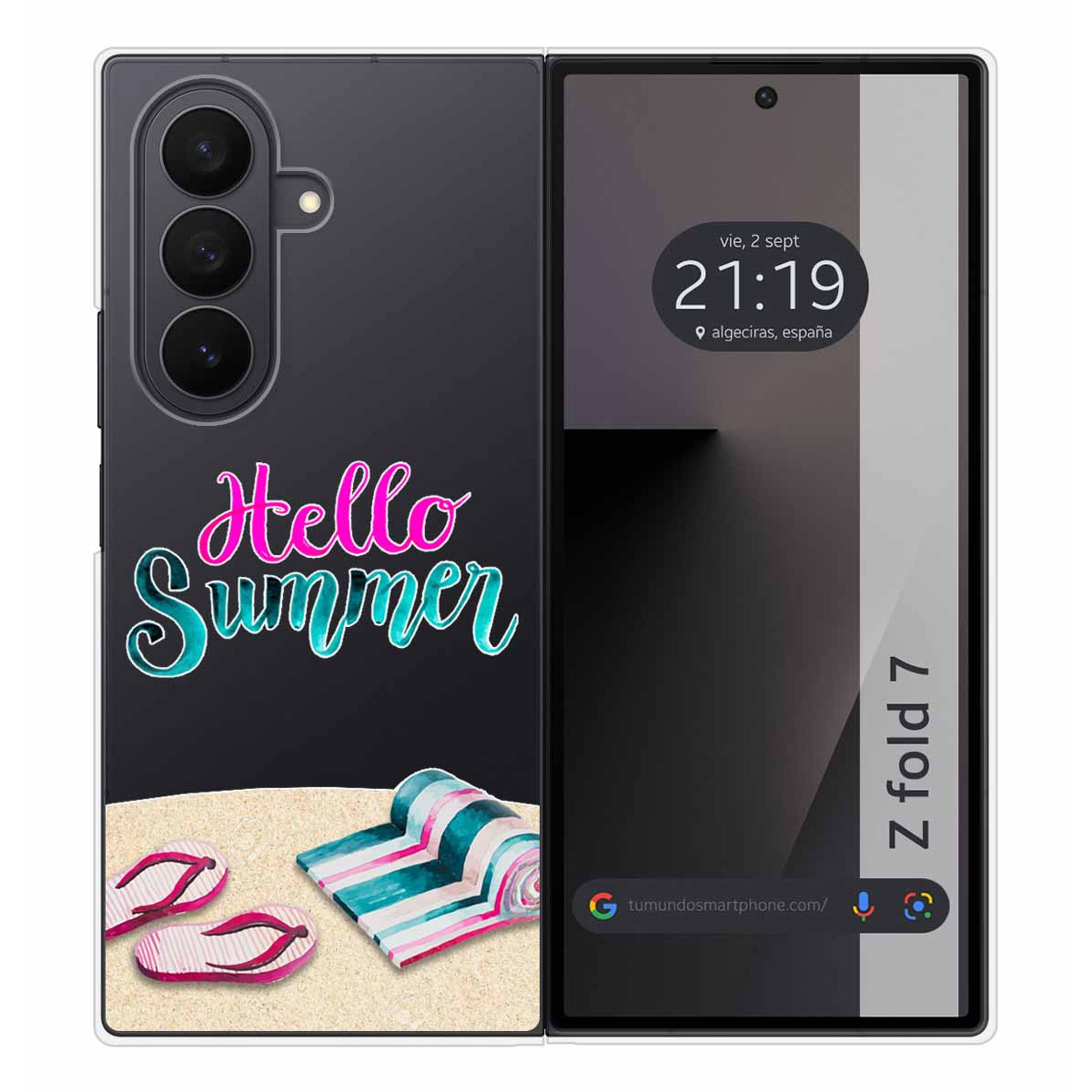 Funda Silicona Transparente para Samsung Galaxy Z Fold 7 5G diseño Summer Dibujos