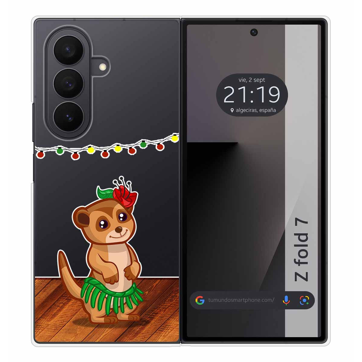 Funda Silicona Transparente para Samsung Galaxy Z Fold 7 5G diseño Suricata Dibujos