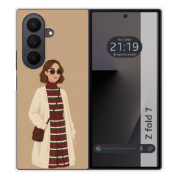 Funda Silicona para Samsung Galaxy Z Fold 7 5G diseño Mujer 09 Dibujos