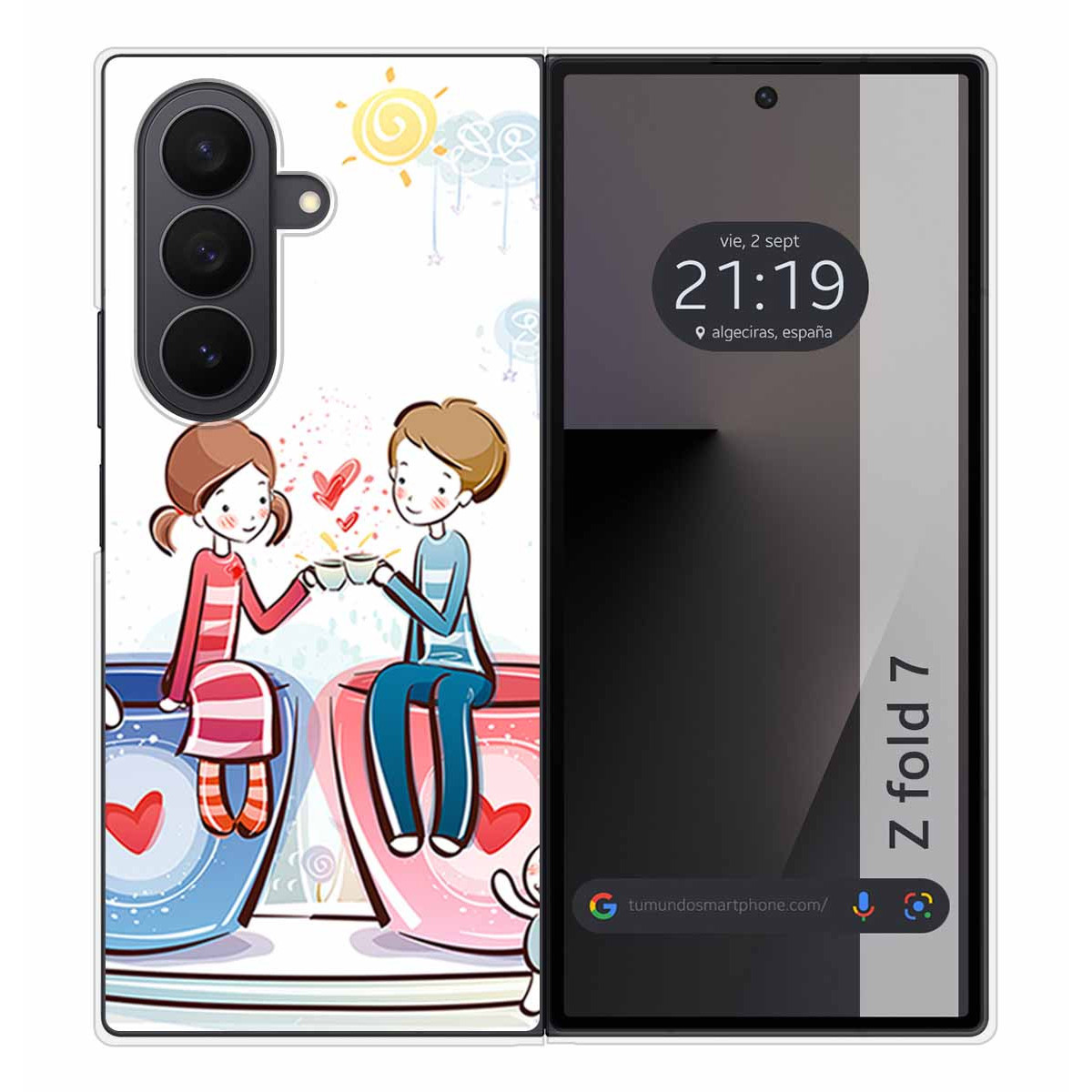 Funda Silicona para Samsung Galaxy Z Fold 7 5G diseño Café Dibujos