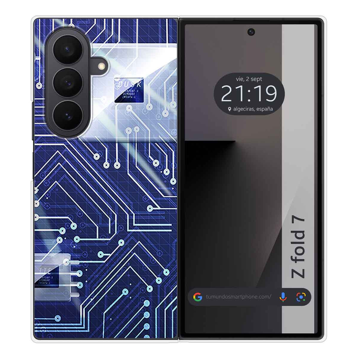 Funda Silicona para Samsung Galaxy Z Fold 7 5G diseño Circuito Dibujos