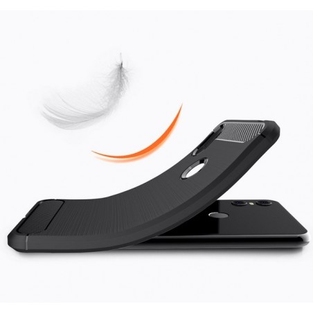 Funda Gel Tpu Tipo Carbon Negra para Motorola One
