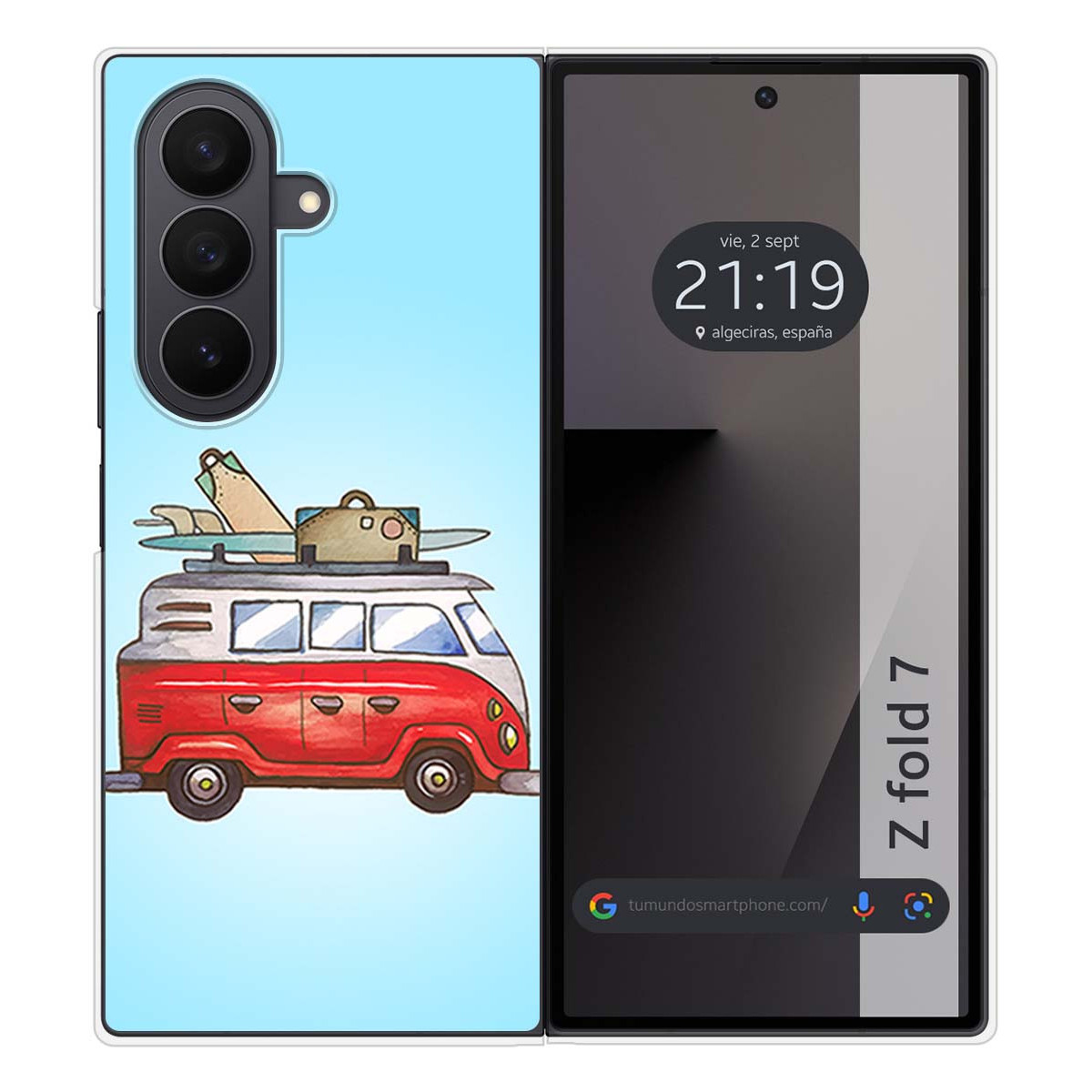 Funda Silicona para Samsung Galaxy Z Fold 7 5G diseño Furgoneta Dibujos