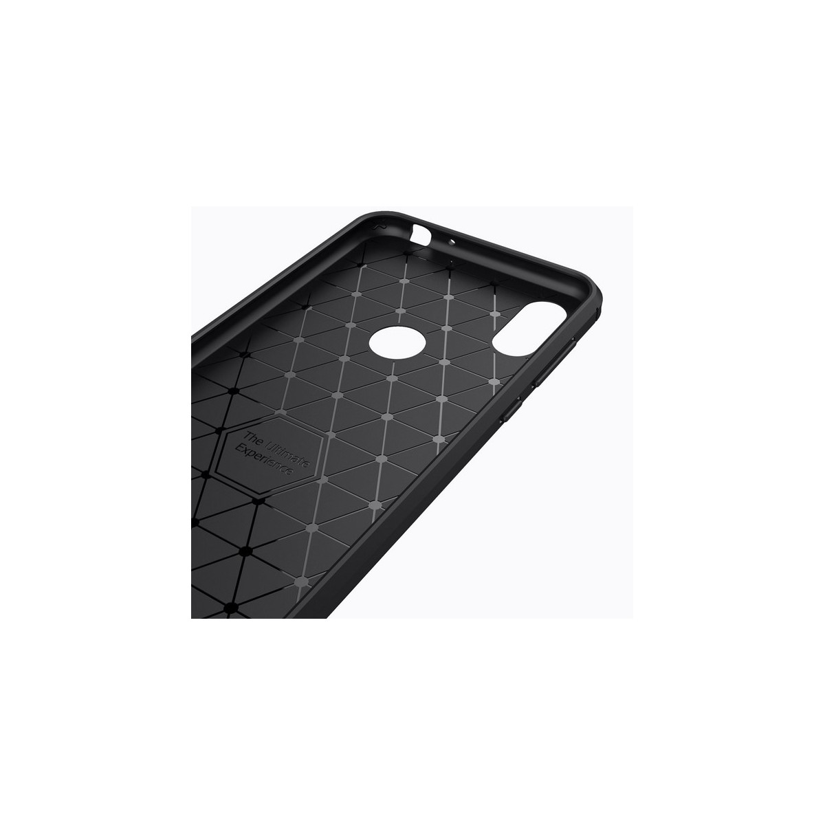 Funda Gel Tpu Tipo Carbon Negra para Motorola One