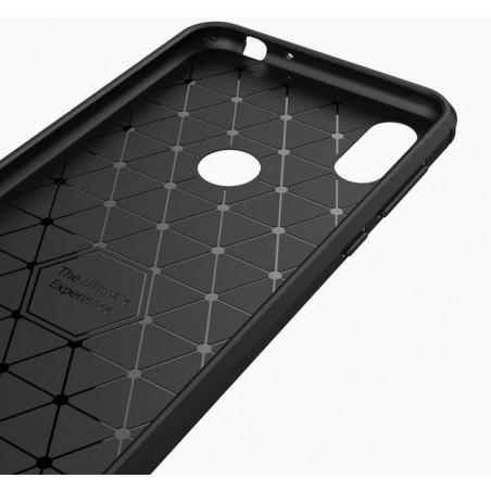 Funda Gel Tpu Tipo Carbon Negra para Motorola One