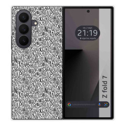 Funda Silicona para Samsung Galaxy Z Fold 7 5G diseño Letras Dibujos