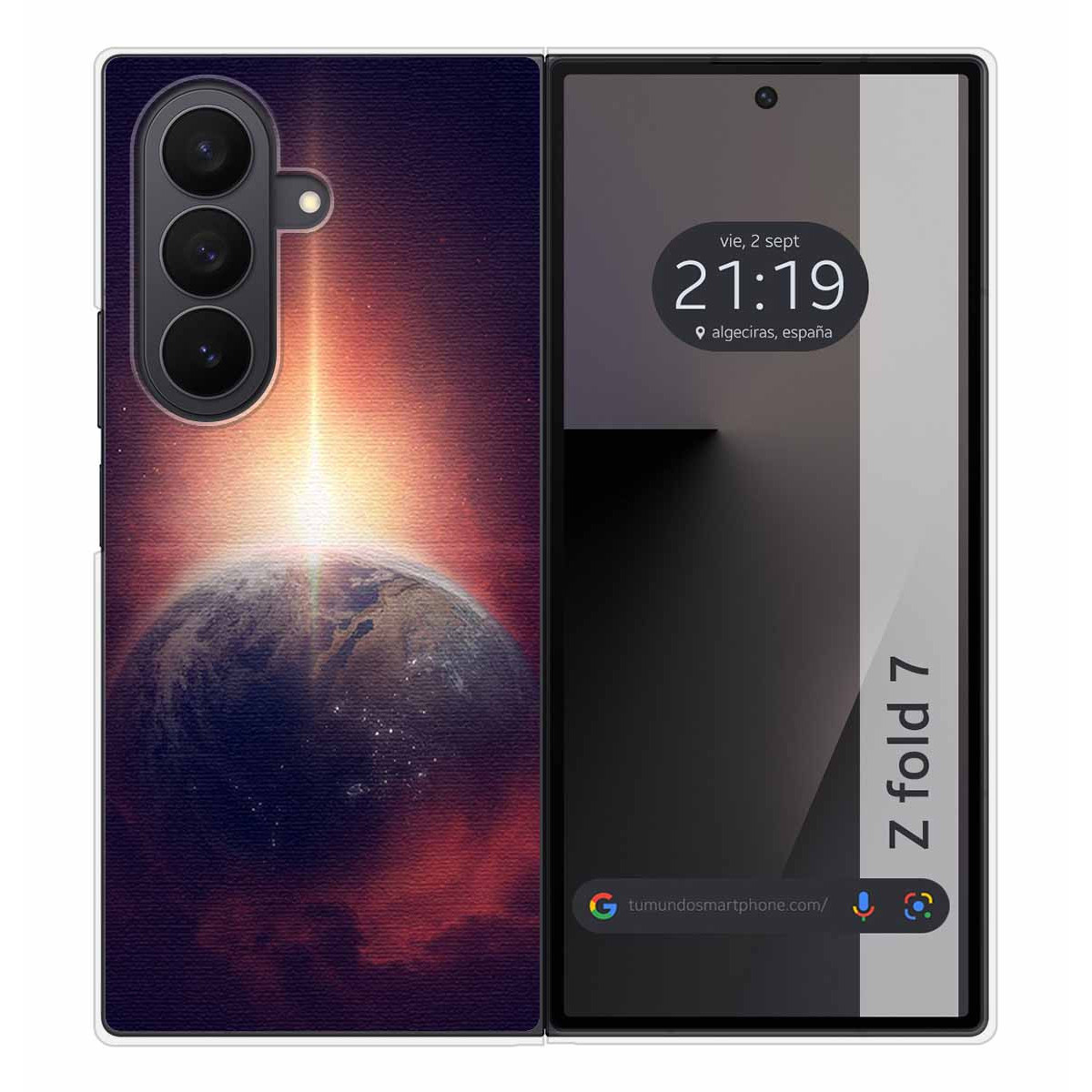 Funda Silicona para Samsung Galaxy Z Fold 7 5G diseño Tierra Dibujos