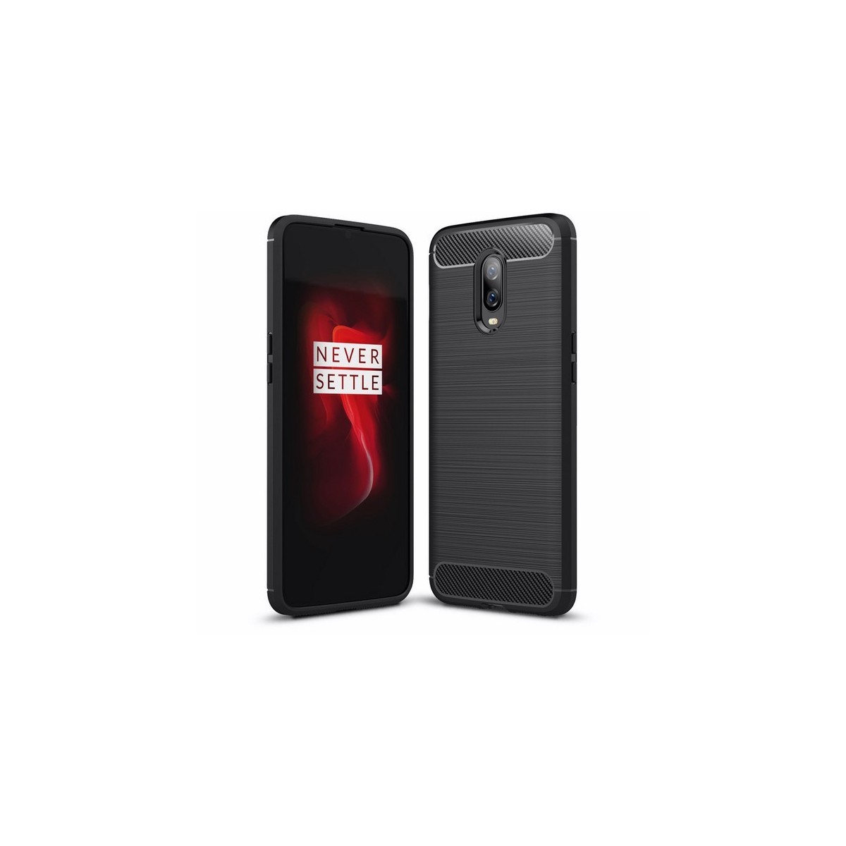 Funda Gel Tpu Tipo Carbon Negra para Oneplus 6T