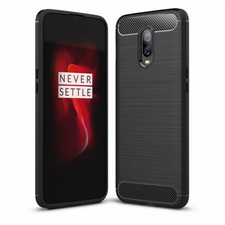 Funda Gel Tpu Tipo Carbon Negra para Oneplus 6T