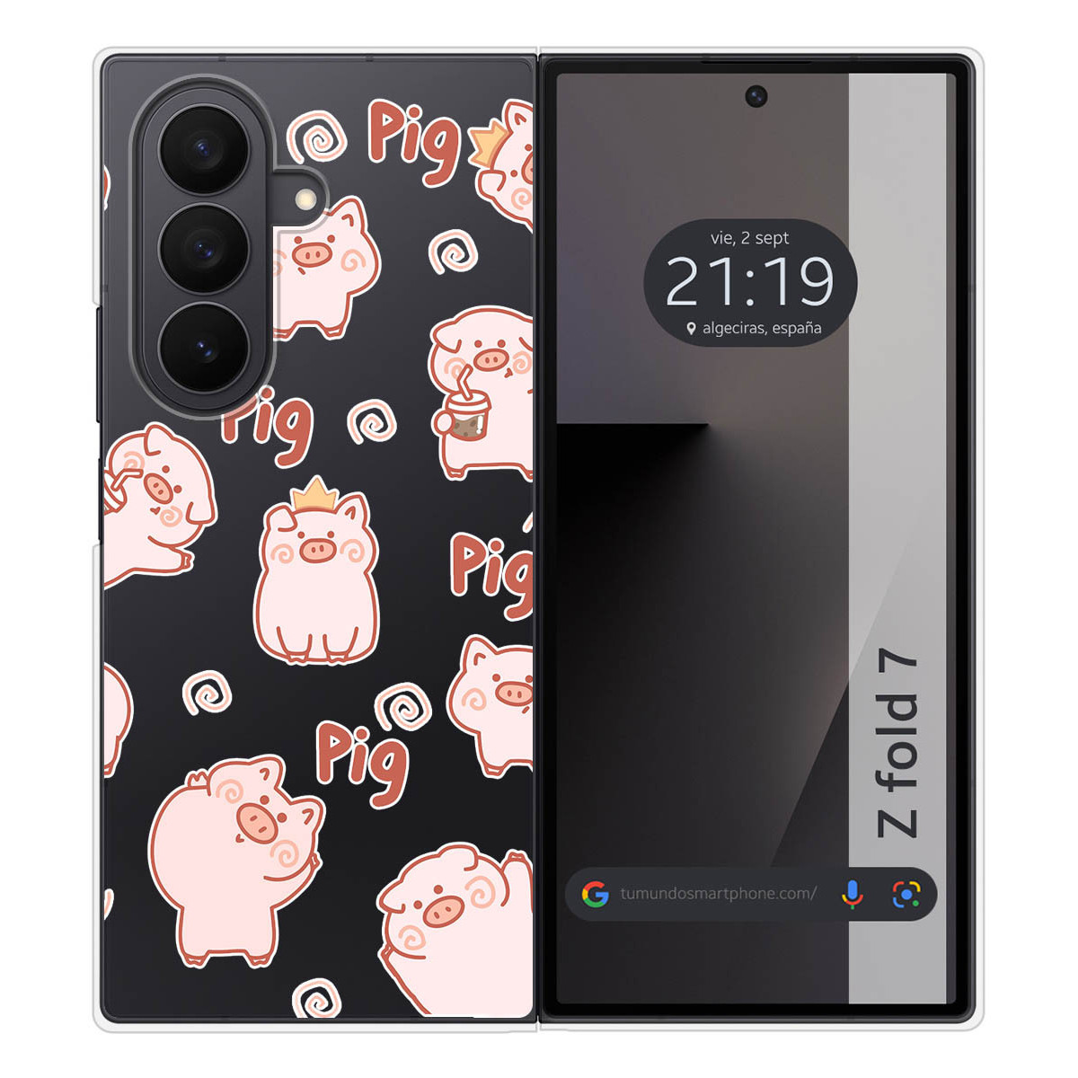 Funda Silicona para Samsung Galaxy Z Fold 7 5G diseño Cerdos Dibujos