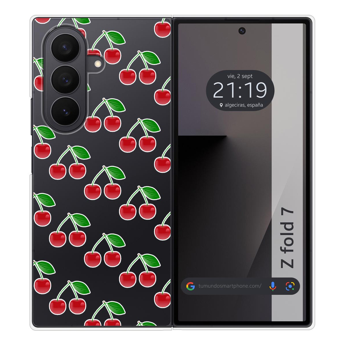 Funda Silicona para Samsung Galaxy Z Fold 7 5G diseño Cerezas Dibujos