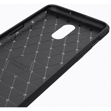 Funda Gel Tpu Tipo Carbon Negra para Oneplus 6T