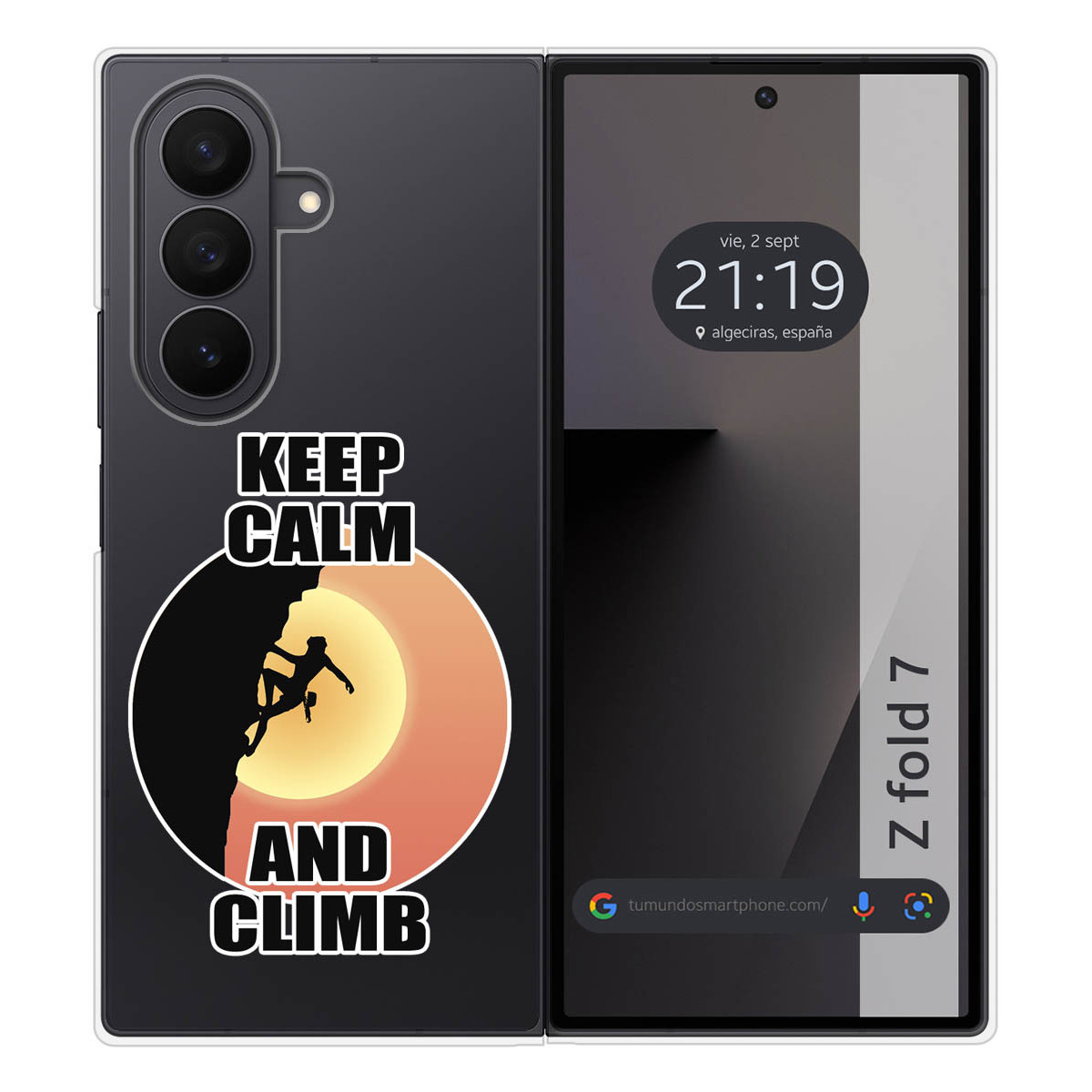 Funda Silicona para Samsung Galaxy Z Fold 7 5G diseño Mujer Escalada Dibujos