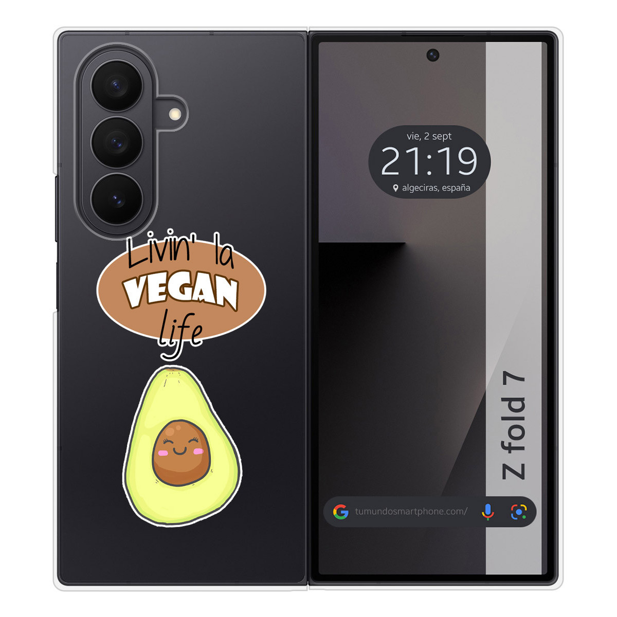 Funda Silicona para Samsung Galaxy Z Fold 7 5G diseño Vegan Life Dibujos