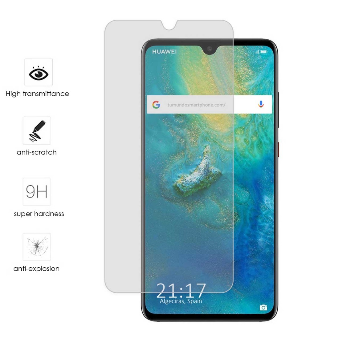 Protector Cristal Templado para Huawei Mate 20 Vidrio