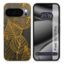 Funda Silicona Transparente para Google Pixel 10 / 10 Pro 5G diseño Hojas Dibujos
