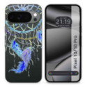 Funda Silicona Transparente para Google Pixel 10 / 10 Pro 5G diseño Plumas Dibujos