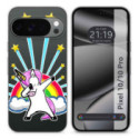 Funda Silicona Transparente para Google Pixel 10 / 10 Pro 5G diseño Unicornio Dibujos