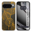 Funda Silicona Transparente para Google Pixel 10 Pro XL 5G diseño Hojas Dibujos