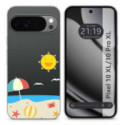 Funda Silicona Transparente para Google Pixel 10 Pro XL 5G diseño Playa Dibujos