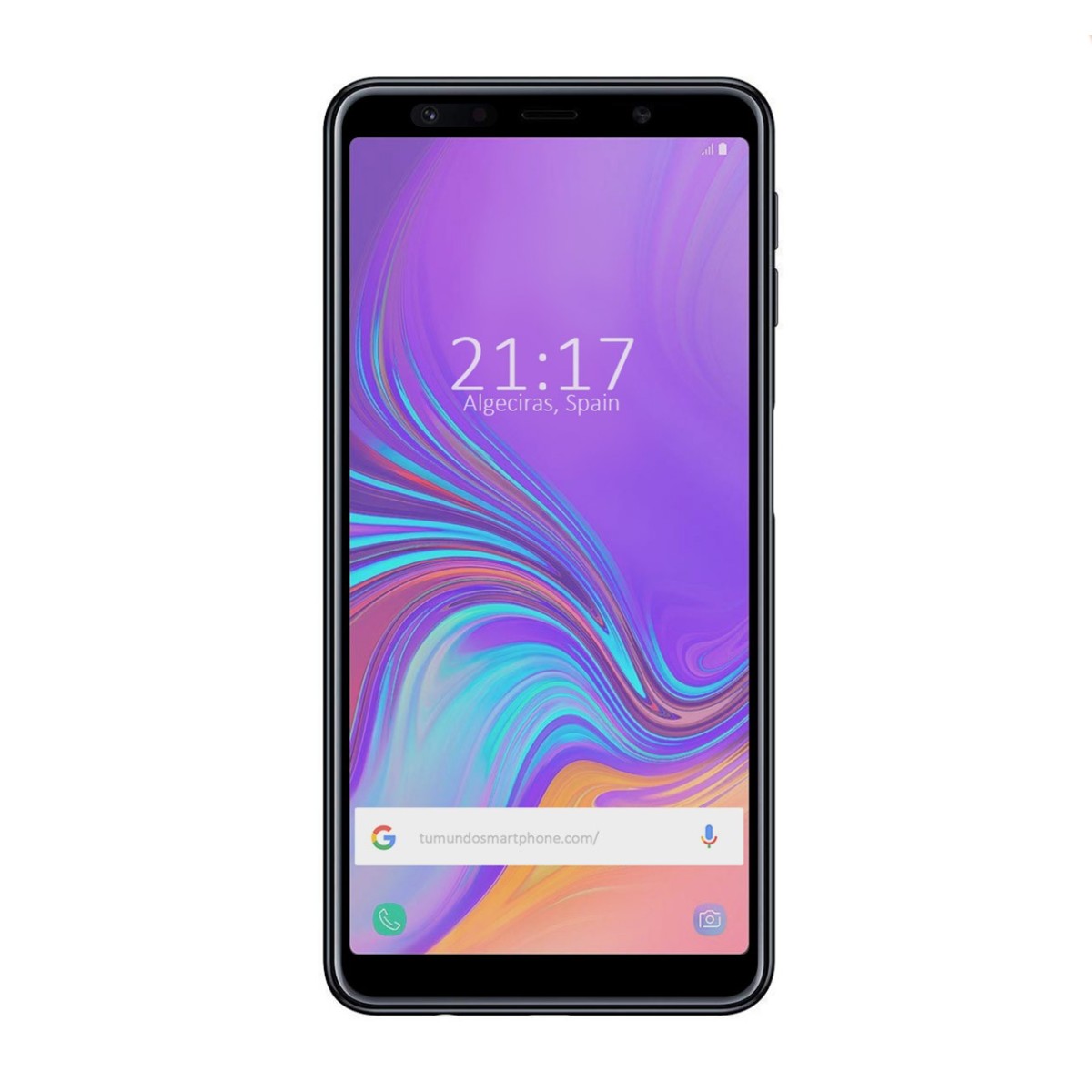 Protector Cristal Templado Frontal Completo Negro para Samsung Galaxy A7 (2018) Vidrio