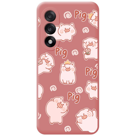 Funda Silicona Líquida Rosa para OnePlus Nord 5 5G diseño Cerdos Dibujos