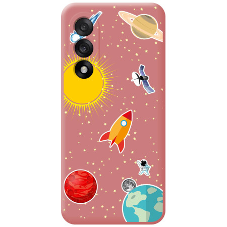 Funda Silicona Líquida Rosa para OnePlus Nord 5 5G diseño Espacio Dibujos